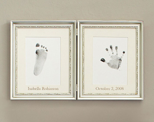 Silver Leaf Handprint & Footprint, Frame, 67.87, Pottery Barn