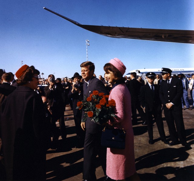 EXCLUSIVE: President John F Kennedy and wife Jackie Kennedy pictured arriving at Love Field, Dallas, Texas, on November 22, 1963