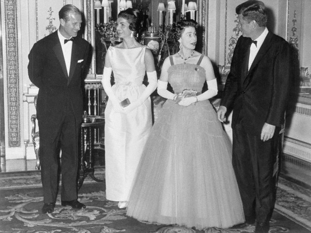 Kennedys Chatting with Queen Elizabeth and Prince Philip