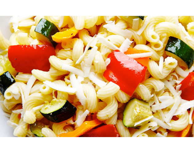 Roasted Vegetable Pasta Salad with Asiago Cheese