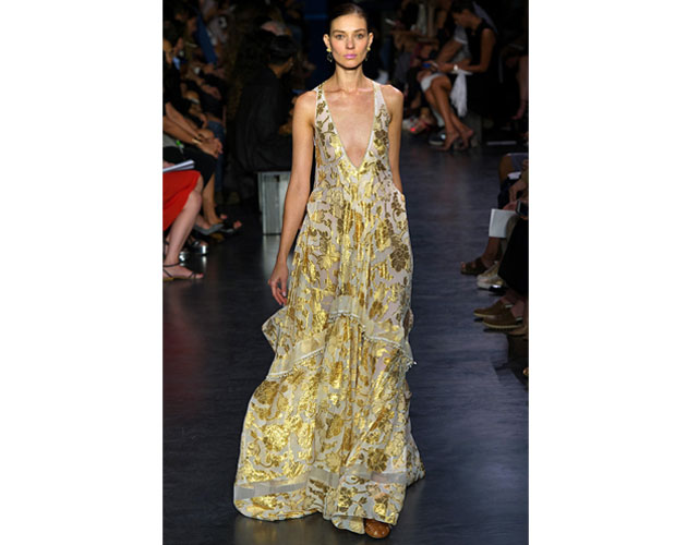 1. We nominate this gold embellished boho gown from Altuzzura for Amy Adams.
