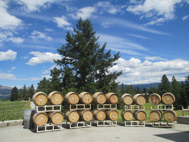 Rolling out the wine barrels at Sumac Ridge