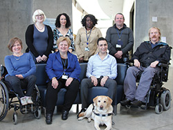 Ellen Eaton with the Rick Hansen Accessibility Team sitting 2nd from the left.