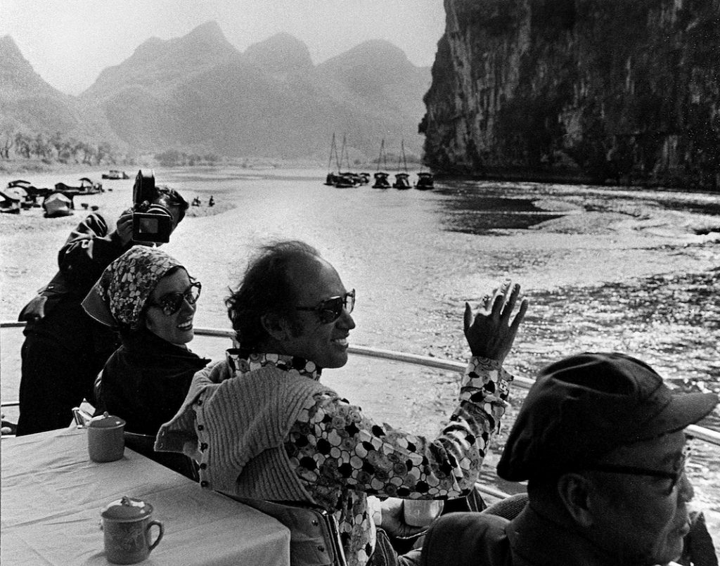 Prime Minister Pierre Trudeau and wife Margaret enjoy a boat ride on the Li Rover near Guilin, Guangxi China in 1973. (CP PHoto/Peter Bregg)