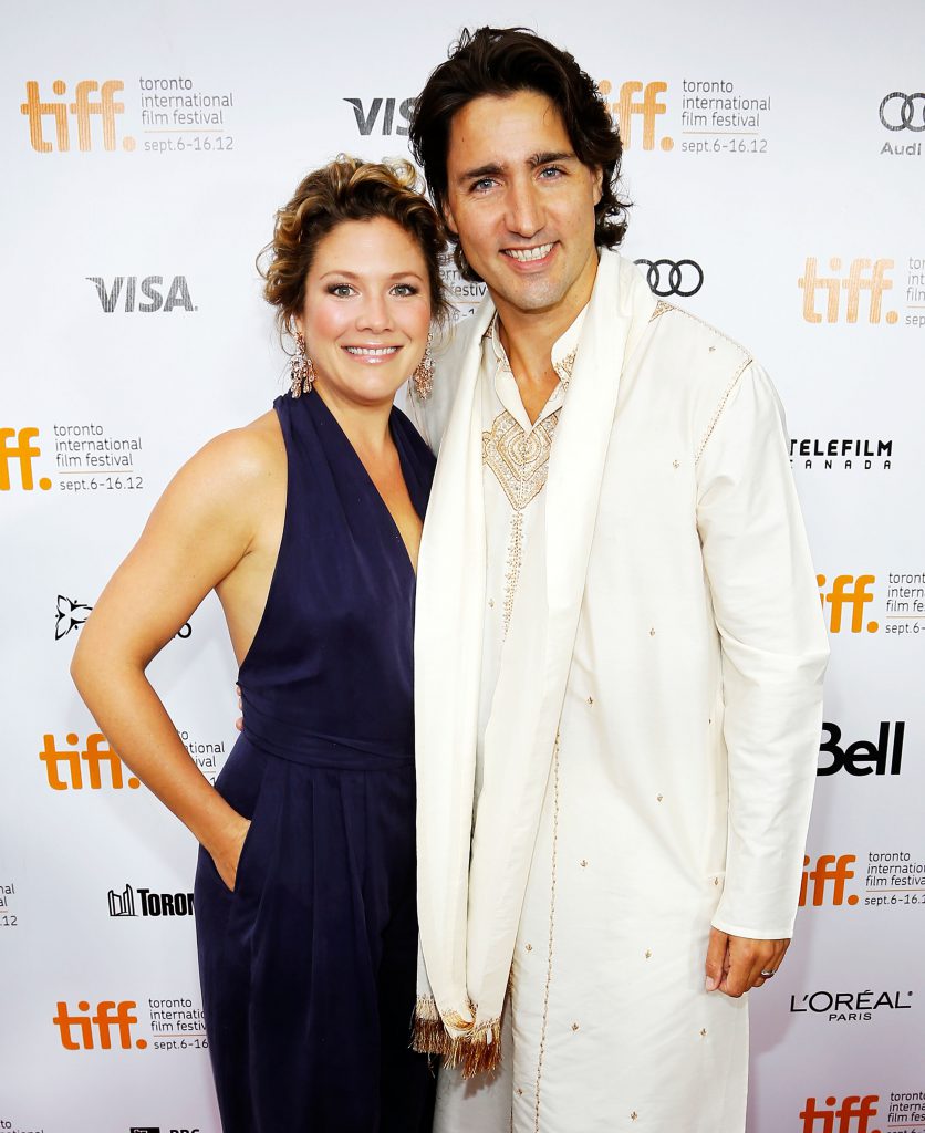 TORONTO, ON - SEPTEMBER 09: Sophie Gregoire and Justin Trudeau arrive at the "Midnight's Children" Premiere at the 2012 Toronto International Film Festival at Roy Thomson Hall on September 9, 2012 in Toronto, Canada. (Photo by Jemal Countess/Getty Images)