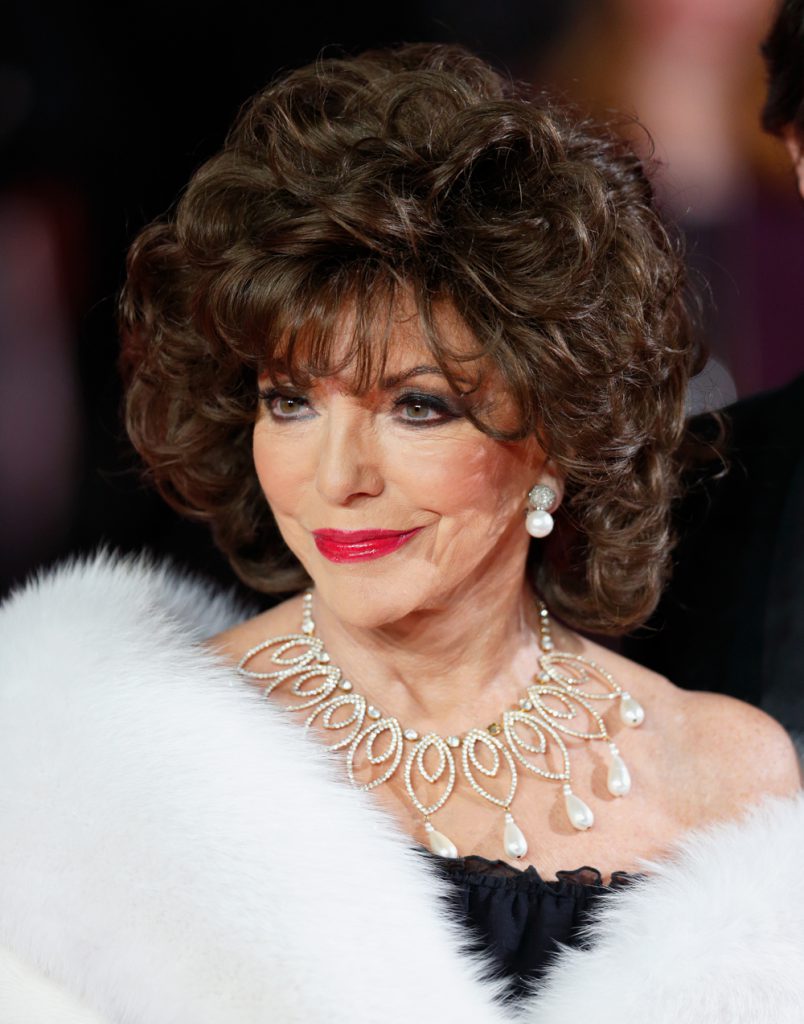 LONDON, UNITED KINGDOM - OCTOBER 26: (EMBARGOED FOR PUBLICATION IN UK NEWSPAPERS UNTIL 48 HOURS AFTER CREATE DATE AND TIME) Joan Collins attends the Royal Film Performance of 'Spectre' at The Royal Albert Hall on October 26, 2015 in London, England. (Photo by Max Mumby/Indigo/Getty Images)