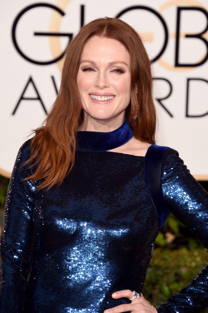 BEVERLY HILLS, CA - JANUARY 10: Actress Julianne Moore attends the 73rd Annual Golden Globe Awards held at the Beverly Hilton Hotel on January 10, 2016 in Beverly Hills, California. (Photo by Jason Merritt/Getty Images)