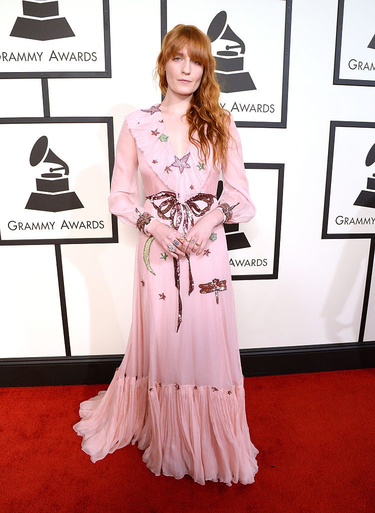 LOS ANGELES, CA - FEBRUARY 15: Florence Welch attends The 58th GRAMMY Awards at Staples Center on February 15, 2016 in Los Angeles, California. (Photo by Kevin Mazur/WireImage)