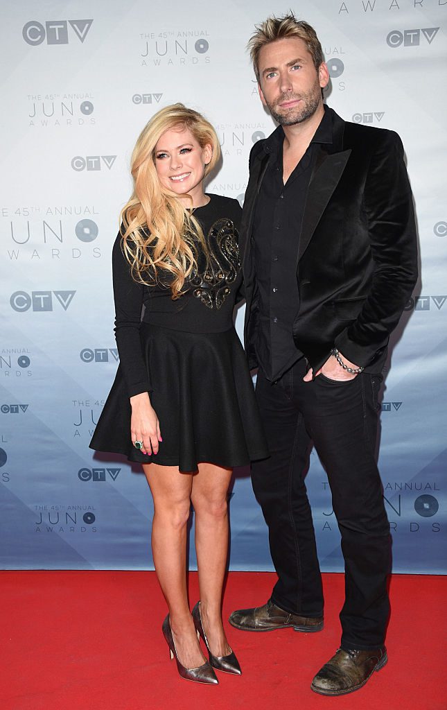 CALGARY, ALBERTA - APRIL 03: Recording artists Avril Lavigne (L) and Chad Kroeger arrive at the 2016 Juno Awards at Scotiabank Saddledome on April 3, 2016 in Calgary, Canada. (Photo by George Pimentel/Getty Images)