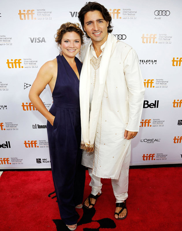 TORONTO, ON - SEPTEMBER 09: Sophie Gregoire and Justin Trudeau arrive at the "Midnight's Children" Premiere at the 2012 Toronto International Film Festival at Roy Thomson Hall on September 9, 2012 in Toronto, Canada. (Photo by Jemal Countess/Getty Images)