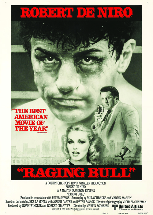 Actor Robert De Niro as Jack LaMotta on a poster for the United Artists boxing movie 'Raging Bull', 1980. (Photo by Movie Poster Image Art/Getty Images)