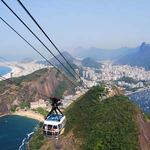 Sugarloaf, mountain, Rio de Janeiro, Brazil, South America, gondola, beach, city, ocean