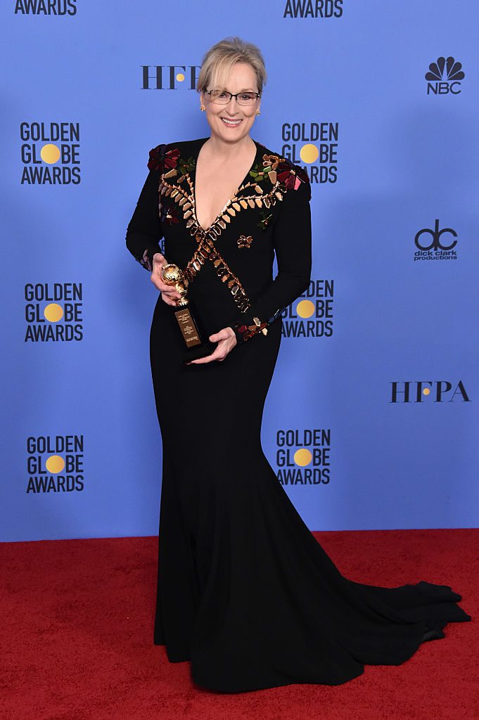 BEVERLY HILLS, CA - JANUARY 08: Meryl Streep poses in the press room during the 74th Annual Golden Globe Awards at The Beverly Hilton Hotel on January 8, 2017 in Beverly Hills, California. (Photo by Alberto E. Rodriguez/Getty Images)