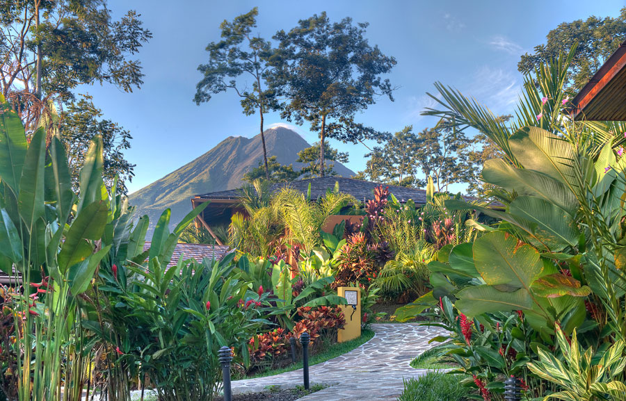 The view from Nayara Springs hotel in the Arenal Volcano National Park