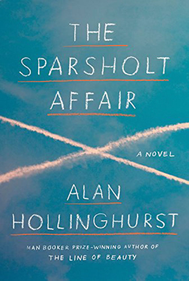 The Sparsholt Affair book cover. In the background of the title is a blue sky with two jet streams crossing one another. 