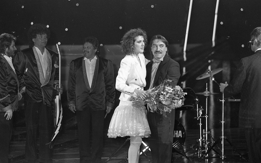 Celine Dion appears on Eurovision in 1988