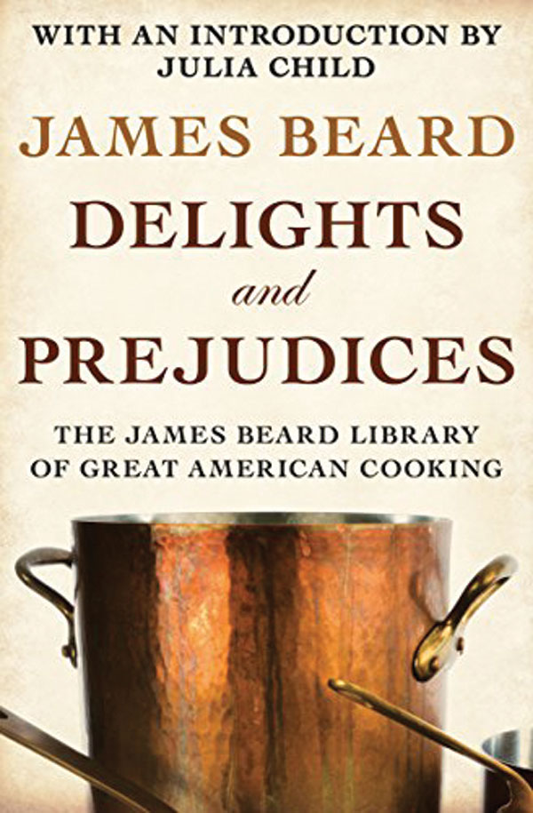 The book cover for Delights and Prejudices. A bronze coloured pot is displayed underneath the text.