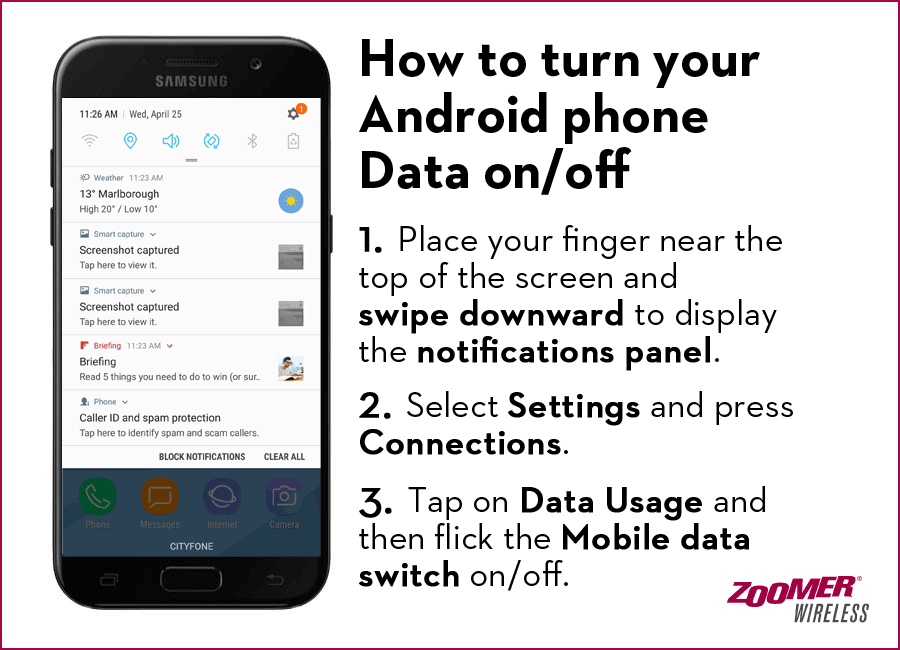 How to turn your Android phone Data on/off