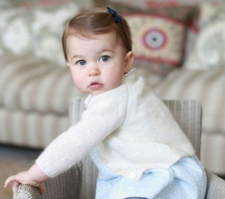 Princess Charlotte poses for her first birthday. Photo: Kensington Palace/Twitter.