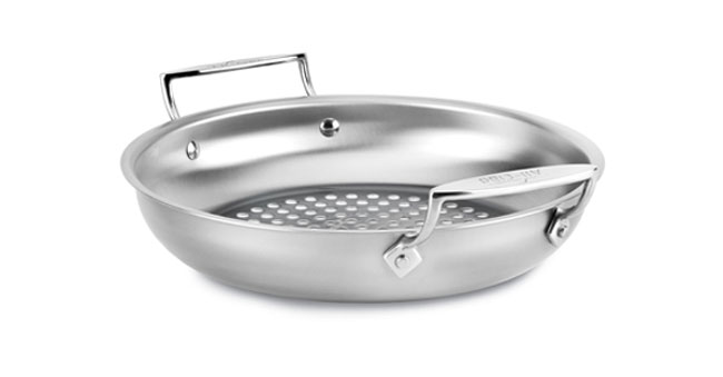 Round stainless grill pan