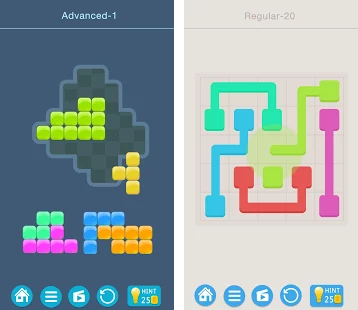 A screenshot of a tetris-like puzzle game. 