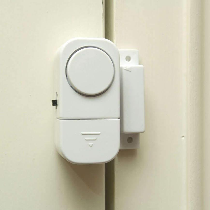 An alarm that creates a seal between your door and the door frame and sounds when the door is opened. 
