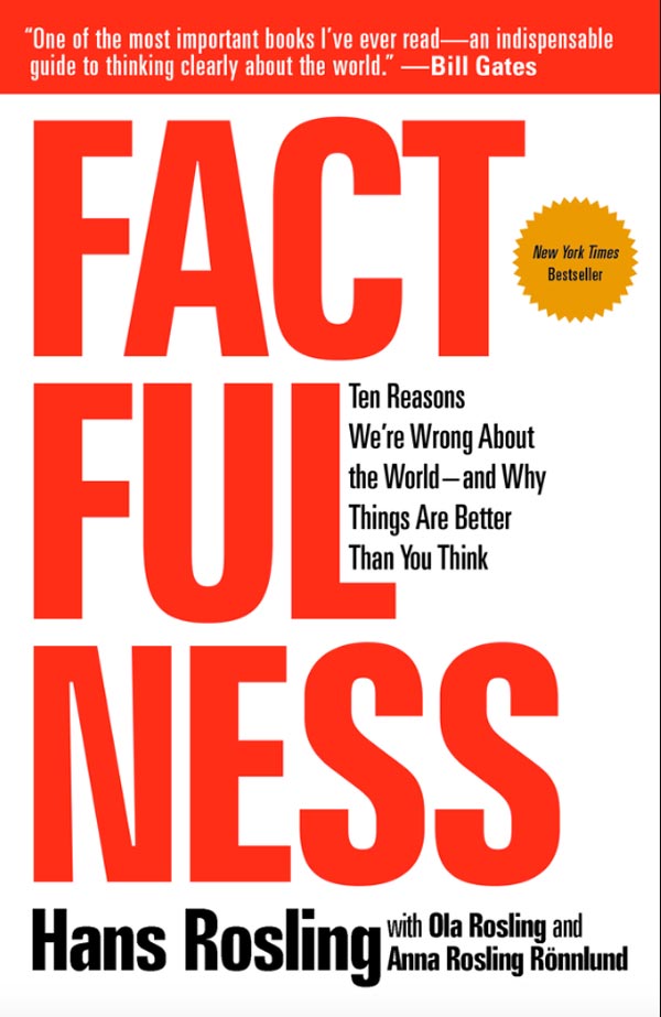 Book cover for Factfulness by Hans Rosling
