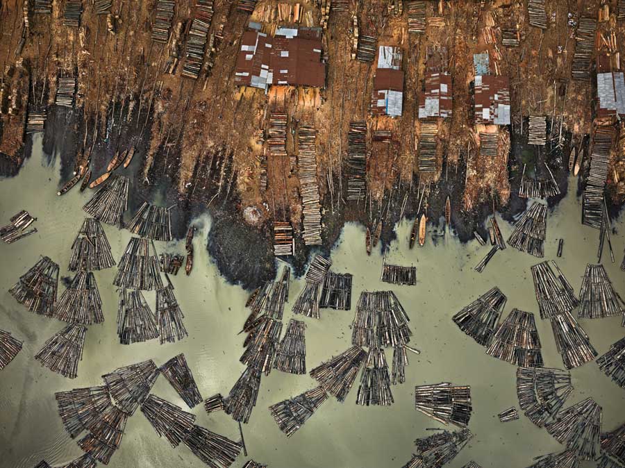 The above view of several bundles of wood in Nigeria. 