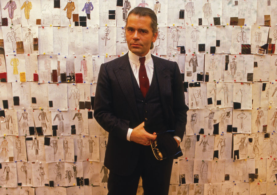 Karl Lagerfeld in his first year as Chanel's chief artistic director, 1983.