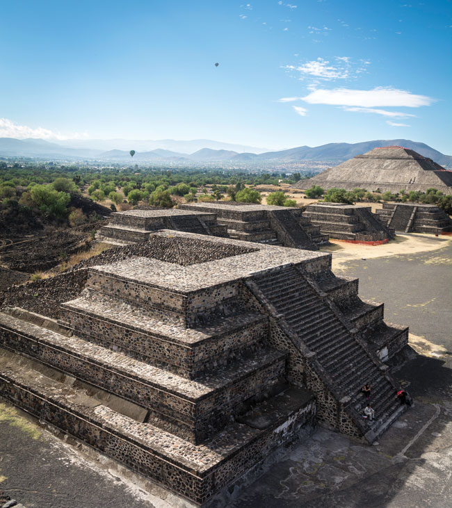 The ancient Mesoamerican city of Teotihuacan, near Mexico City. 