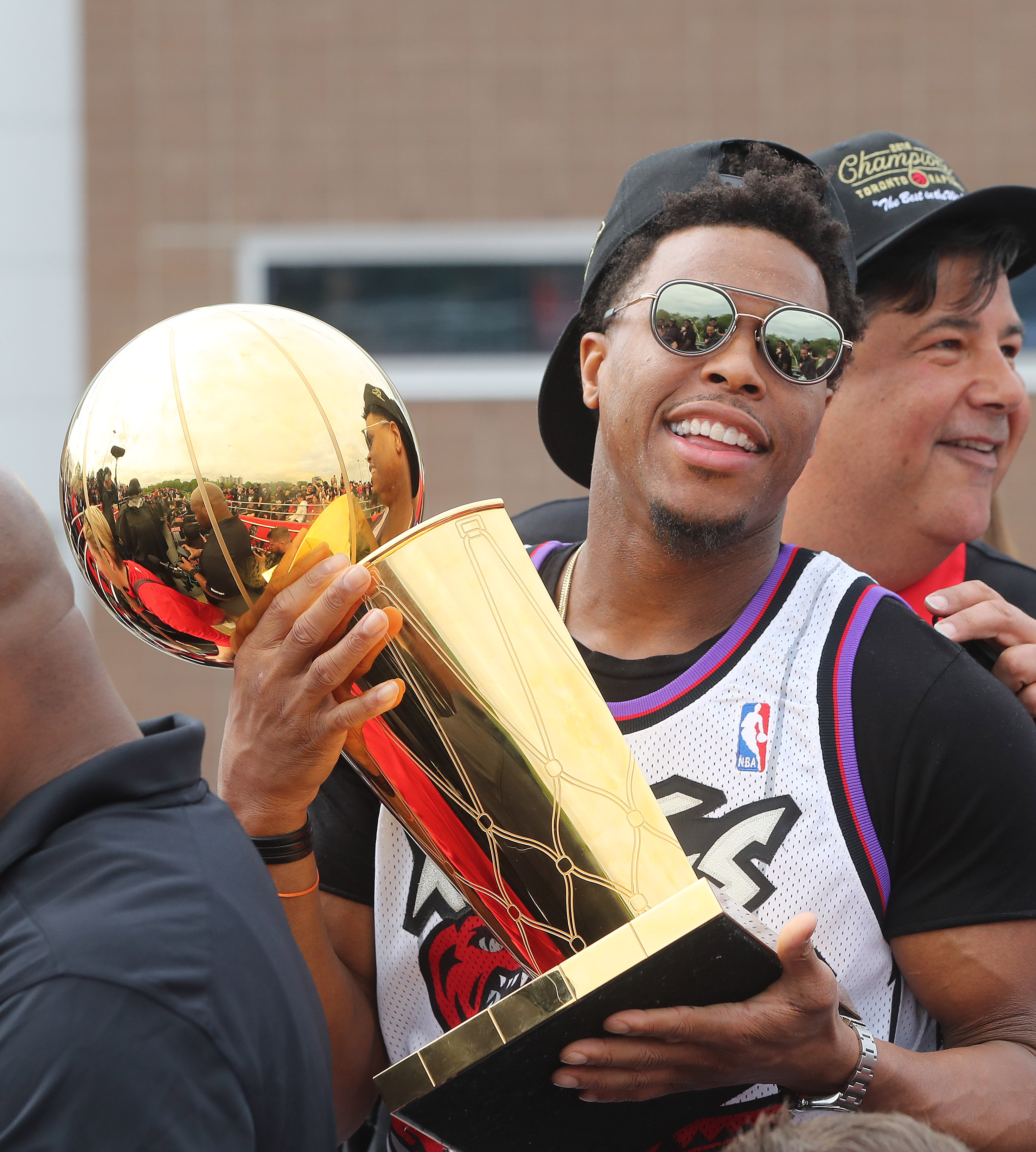 TORONTO, ON- JUNE 17 - Toronto Raptors guard Kyle Lowry (7) as the Toronto Raptors hold their victory parade after beating the Golden State Warriors in the NBA Finals in Toronto. June 17, 2019. (Steve Russell/Toronto Star via Getty Images)