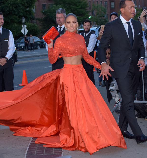 Jennifer Lopez and Alex Rodriguez are seen on June 3, 2019 at the 2019 CFDA Fashion Awards in New York City. (Photo by Patricia Schlein/Star Max/GC Images)