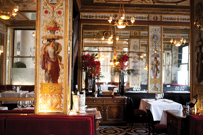A photo inside One of the author's favourites dining spots: Le Grand Véfour.