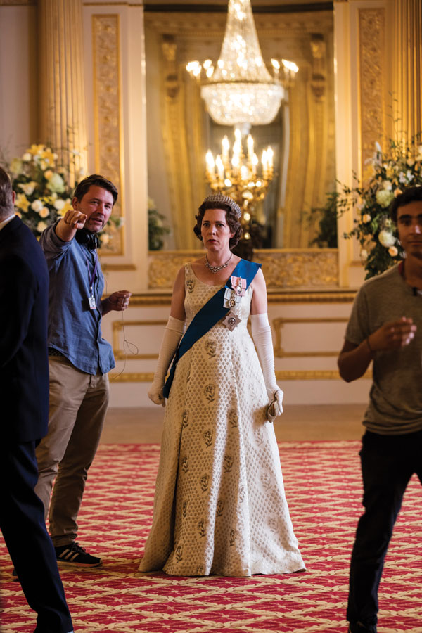 Behind the scenes of The Crown: Colman in full royal regalia