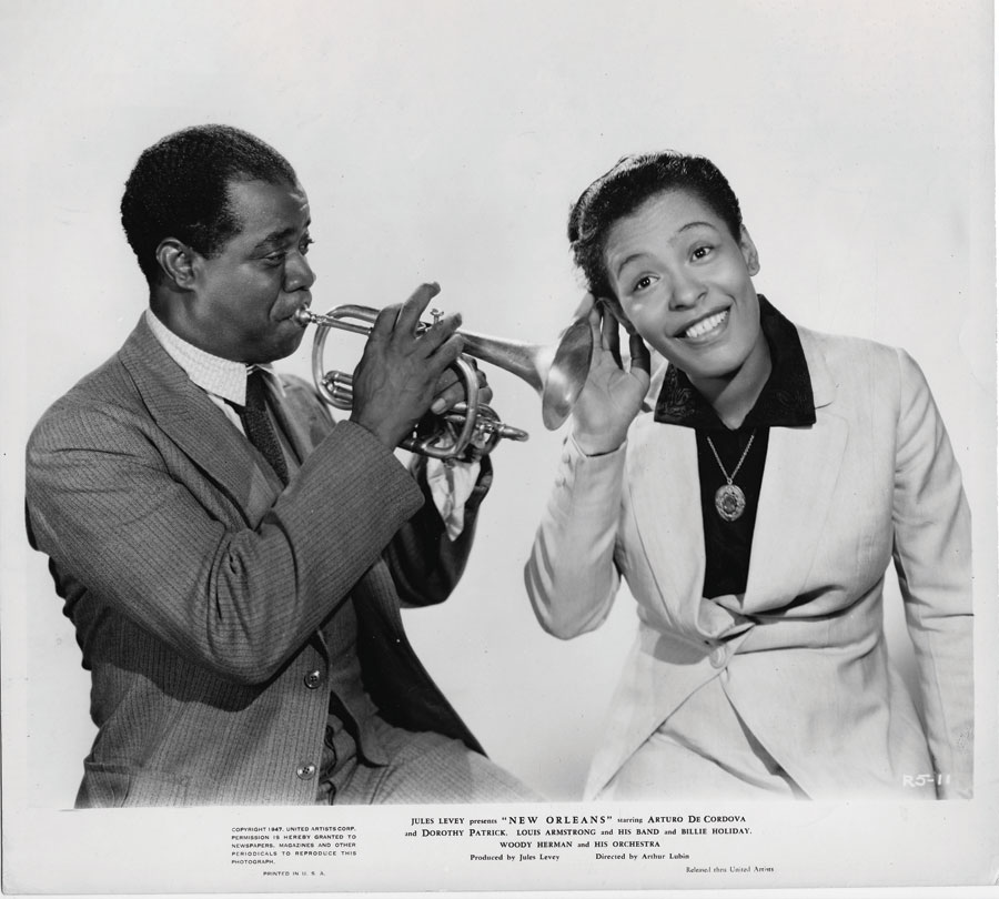 Louis Armstrong and Billie Holiday