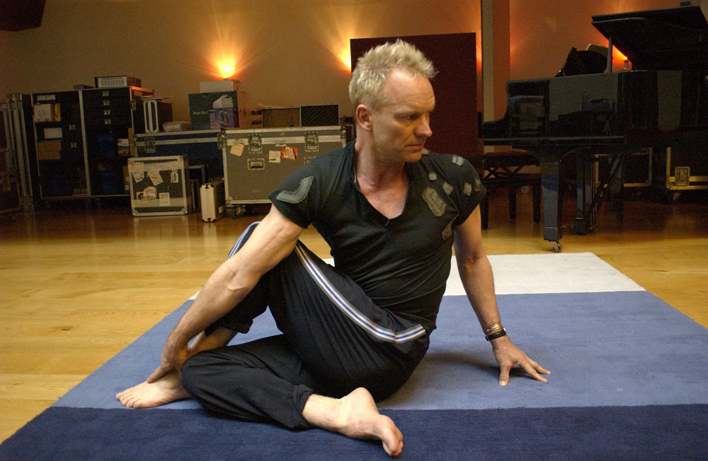twist, yoga, position, posed, Sting