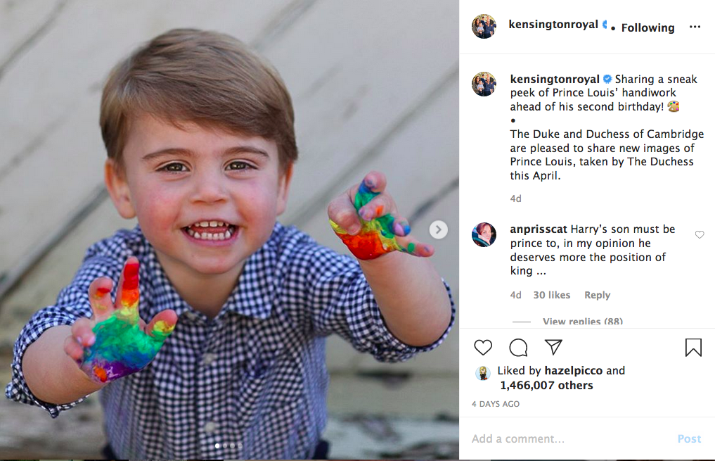 Prince Louis, Second Birthday, Instagram