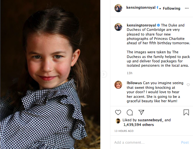 Princess Charlotte turns 5, Instagram photo