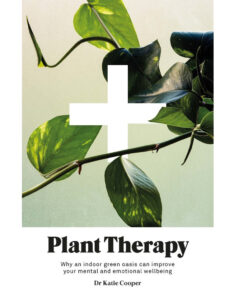 White book cover - close up image of green leaves on a vine, with a graphic white cross/hospital symbol.